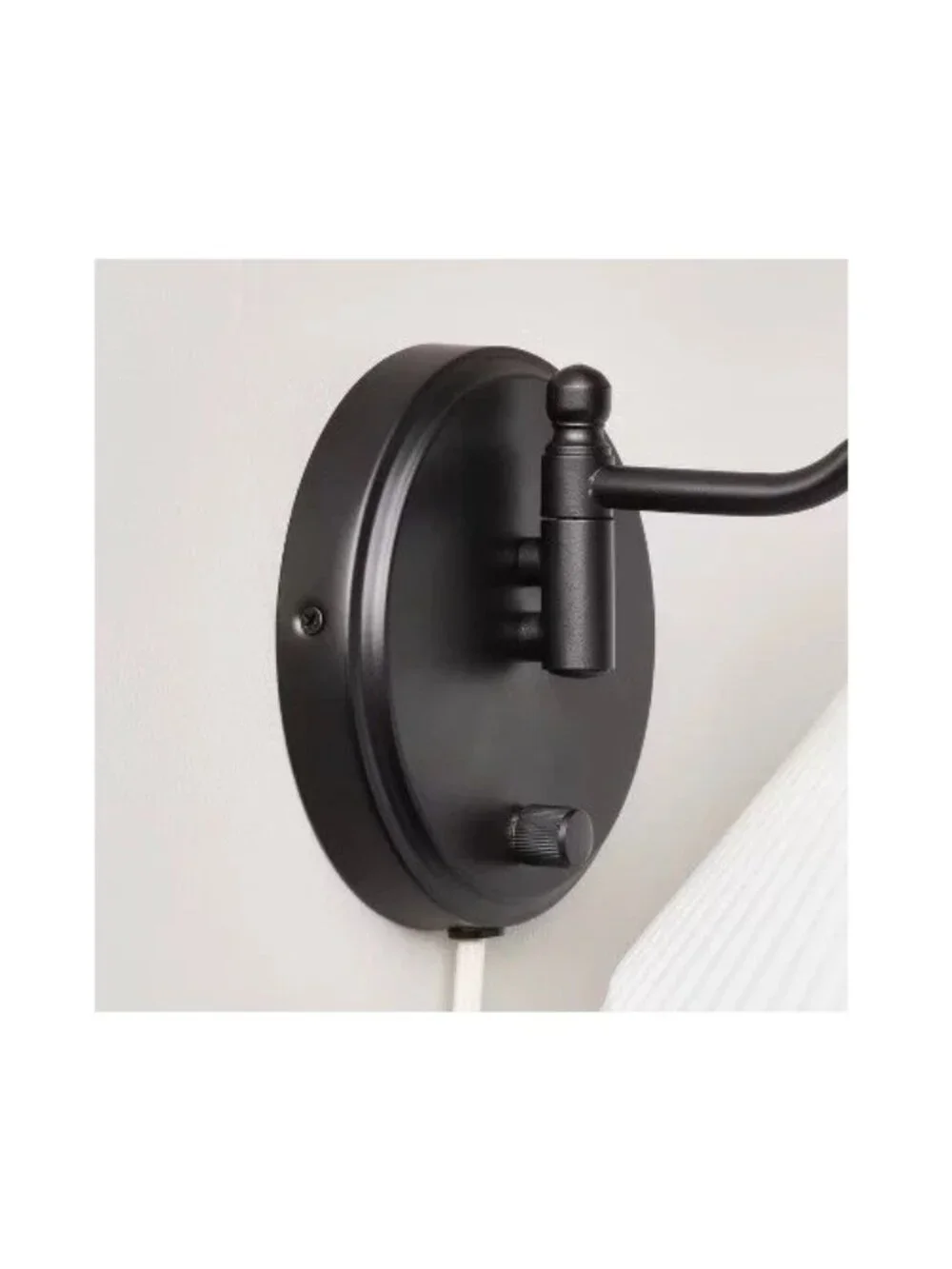 Hearth & Hand Reeded Milk Glass Wall Black Finish Lamp Sconce Hardware or Outlet
